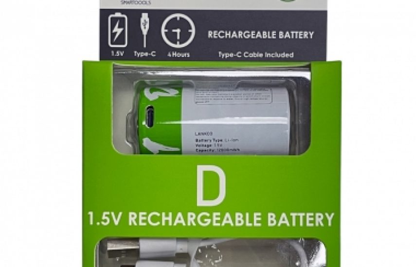 Аккумуляторы LR20, типоразмер D, 1,5 В, перезаряжаемые через USB Type-C